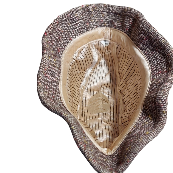 The Vagabond Pocket Hat Vintage Union Made Fedora Brown Red Tweed - Picture 11 of 15